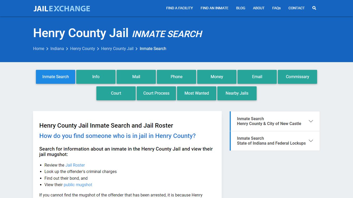 Henry County Jail Inmate Search - Jail Exchange